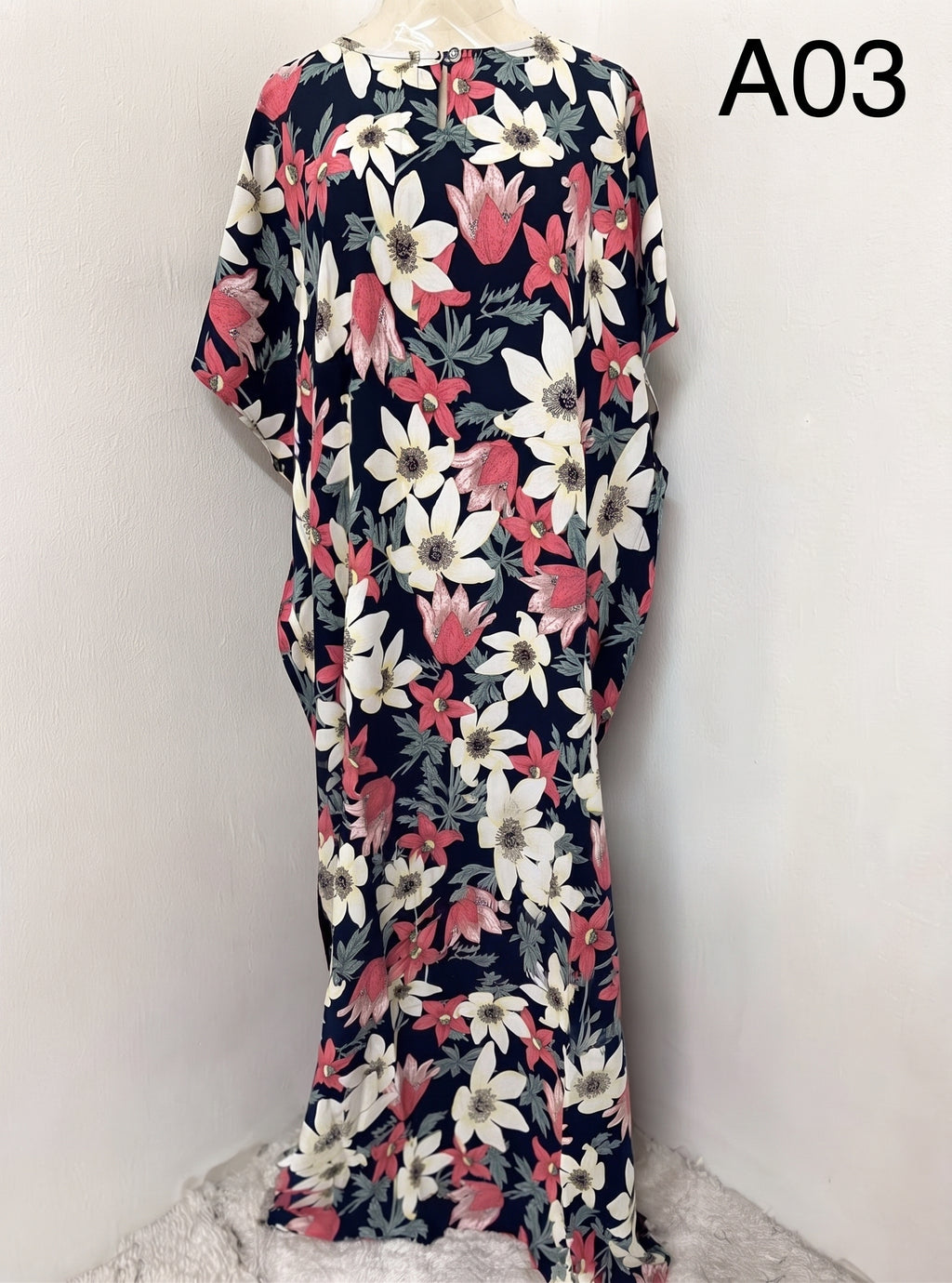 Women's 100% Cotton Terengganu Batik Kaftan – Breathable Long Loungewear & Sleepwear