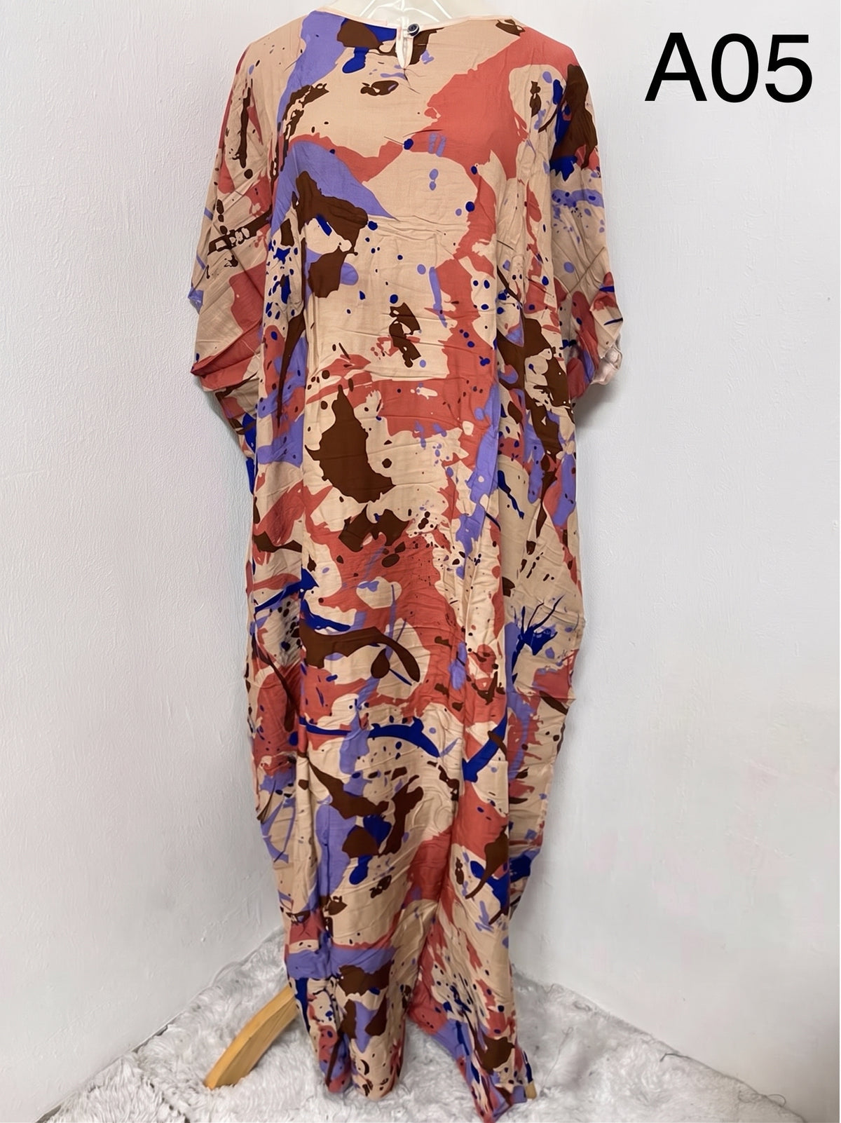 Women's 100% Cotton Terengganu Batik Kaftan – Breathable Long Loungewear & Sleepwear